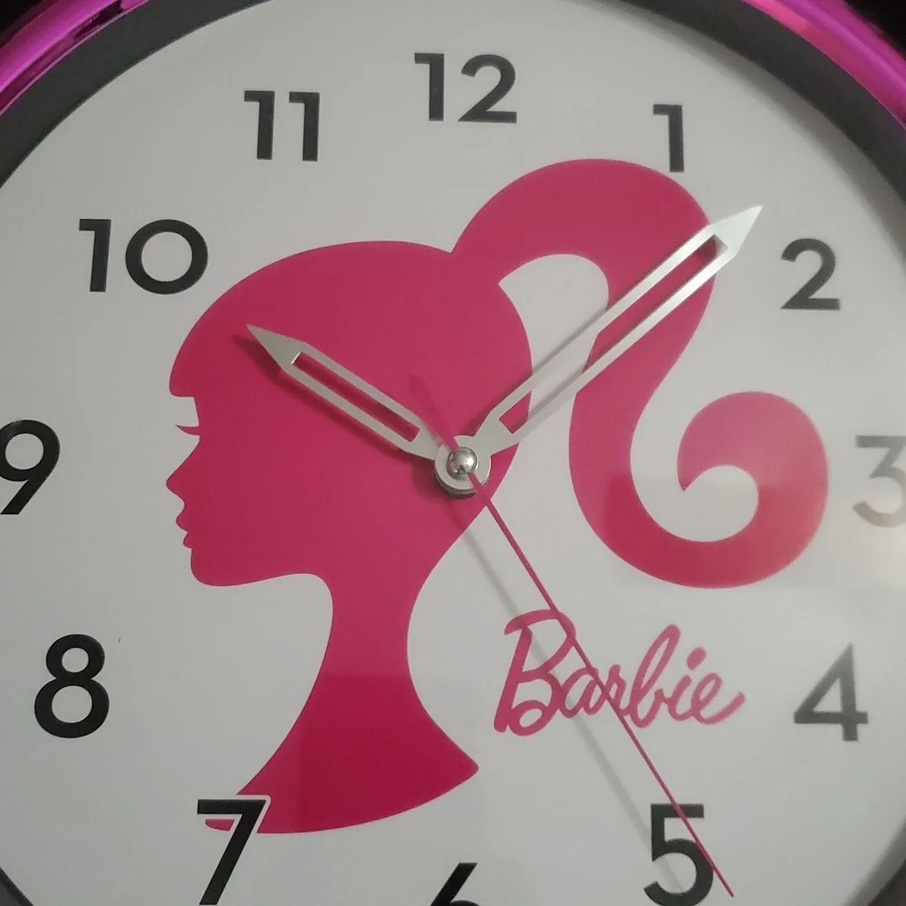 Barbie purple metallic‎ magenta round wall clock new in box